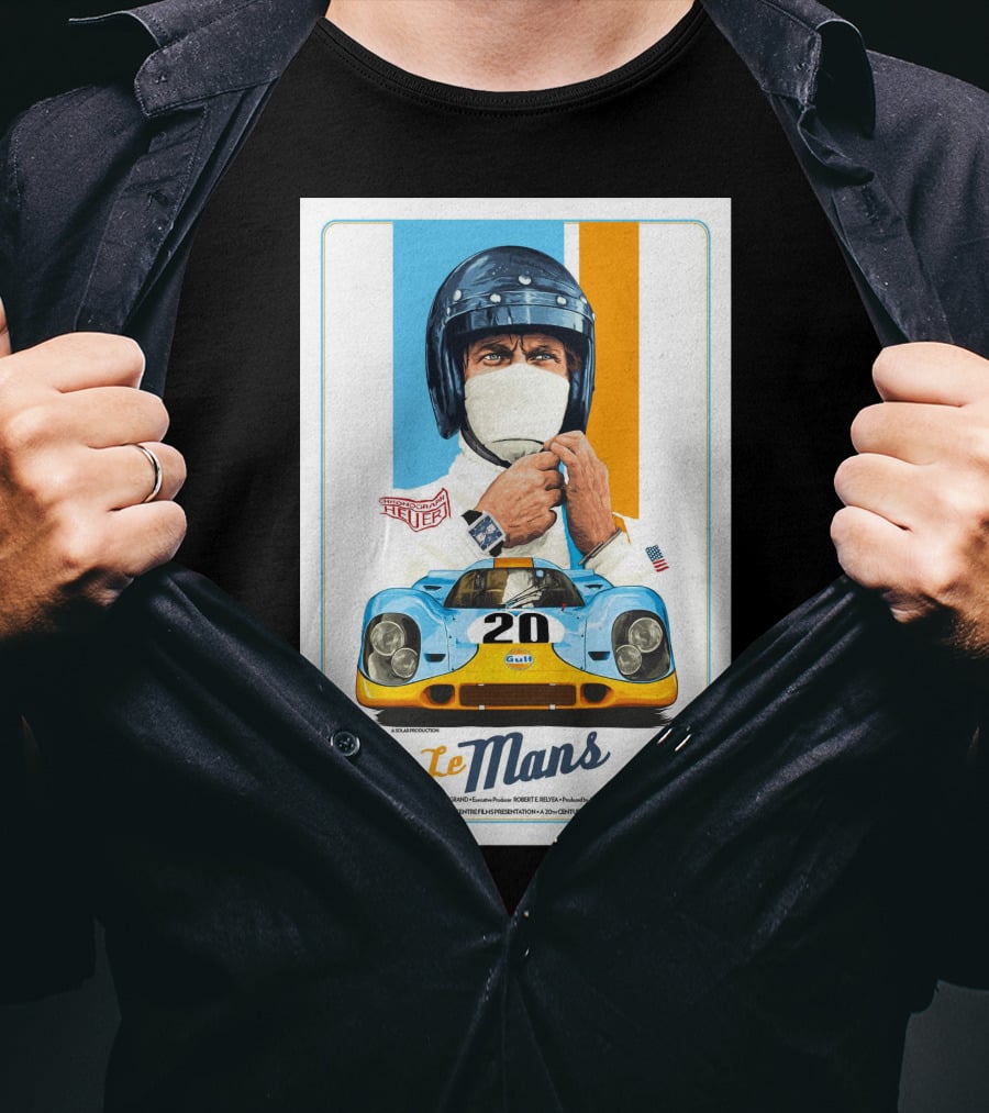 Steve Mcqueen Le Mans Gulf Driver 20 Elga Andersen T-Shirt