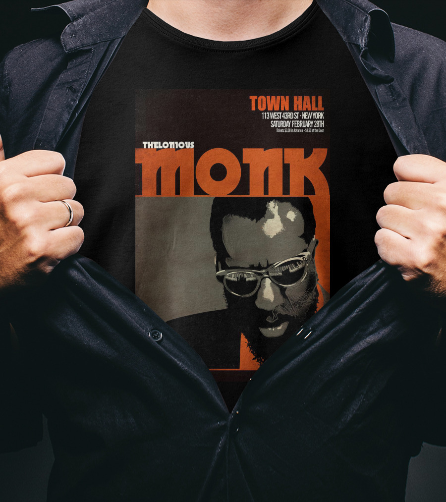 Thelonious Monk Town Hall New York February Concert T-Shirt