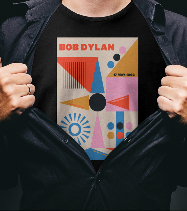 Bob Dylan Manchester Free Trade Hall 17 May 1966 Colorful Geometric T-Shirt