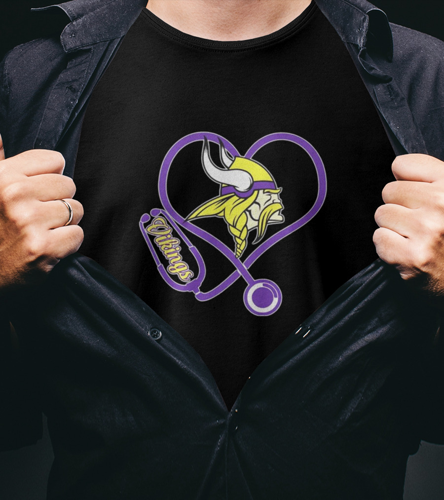 Vikings Stethoscope Heart T-Shirt