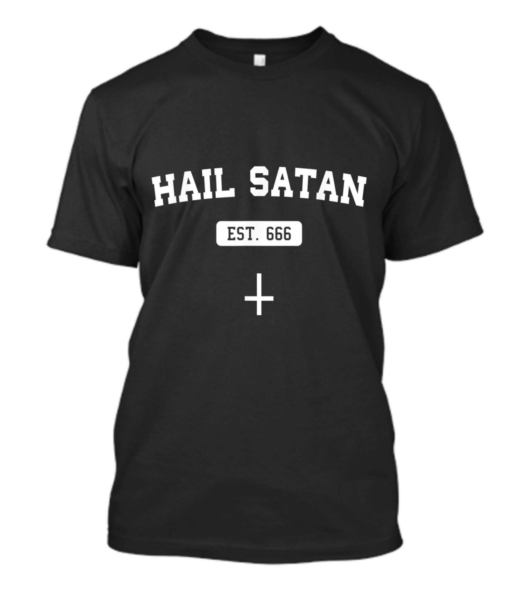 Hail Satan Est 666 Inverted Cross T-Shirt
