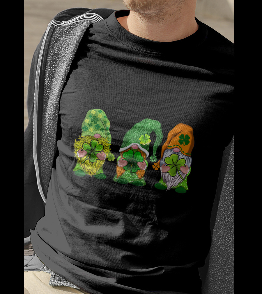 Happy St Patrick's Day Gnomes With Shamrock Hats And Beards T-Shirt