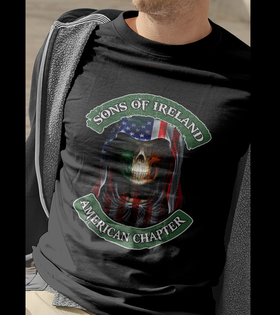 Sons Of Ireland Skull Hood American Chapter T-Shirt