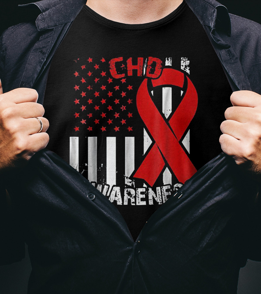 CHD Awareness Congenital Heart Defect Survivor Ribbon T-Shirt