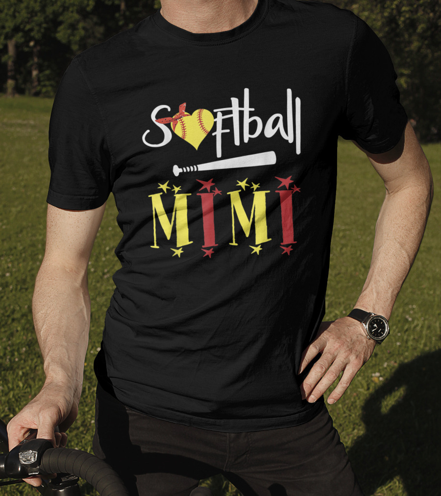 Softball Heart Bat Mimi Gift T-Shirt