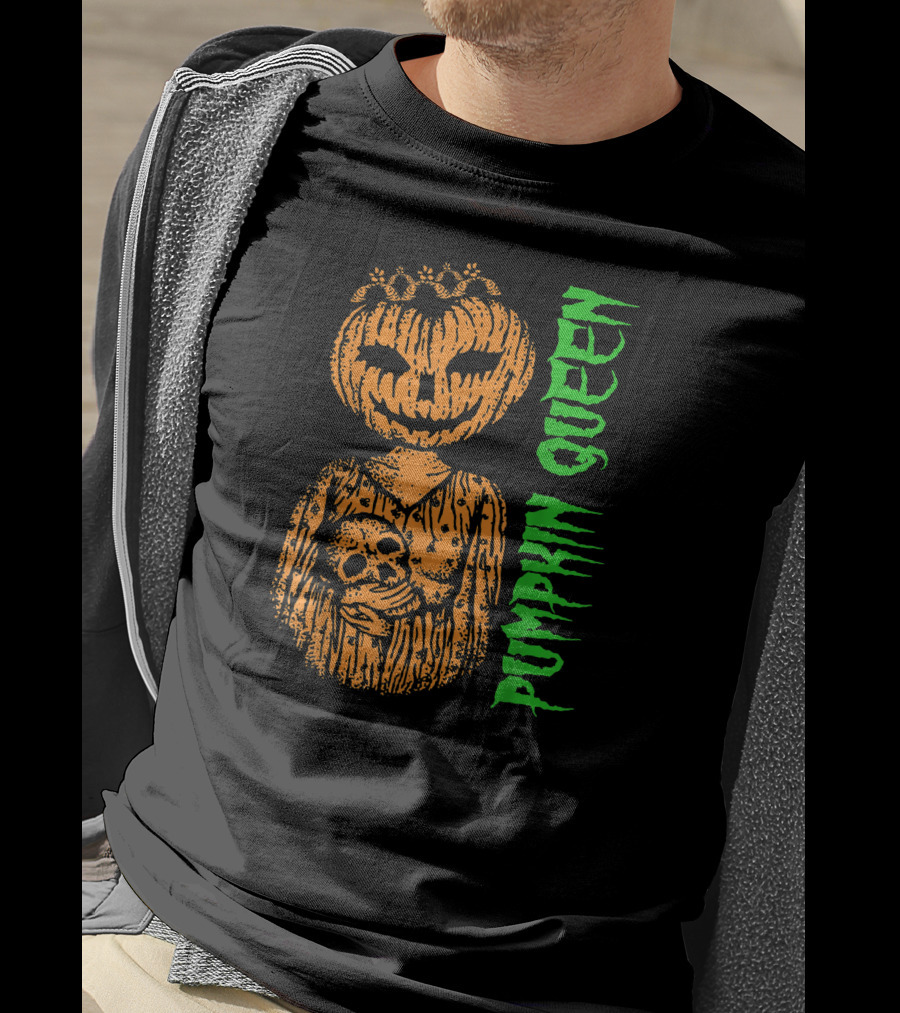 Pumpkin Queen Halloween Skull T-Shirt