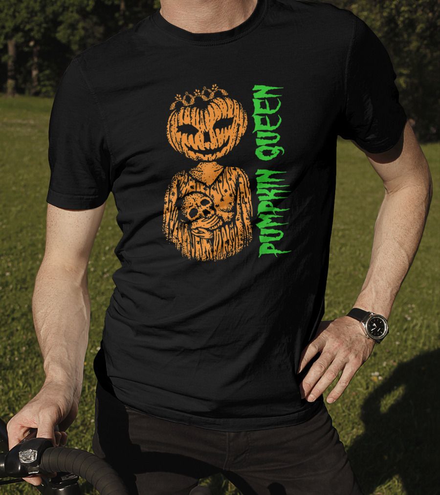 Pumpkin Queen Halloween Skull T-Shirt