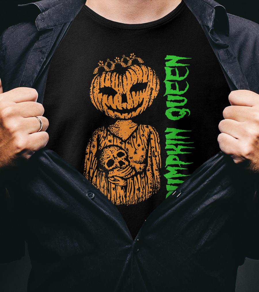 Pumpkin Queen Halloween Skull T-Shirt