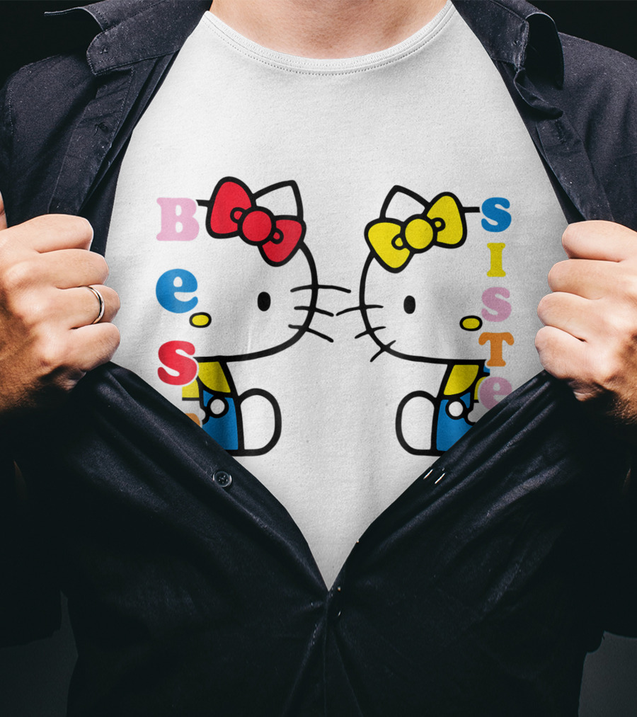 Hello Kitty Mimmy Best Sister Black Bow T-Shirt