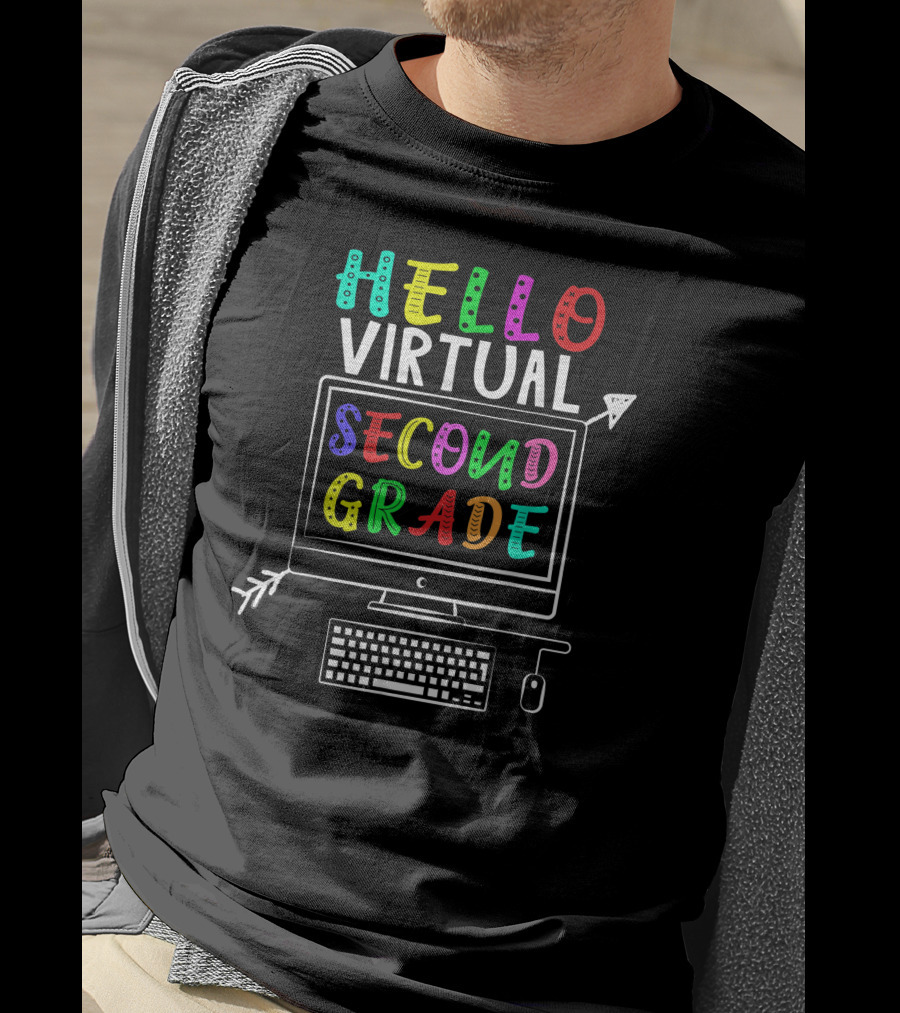 Hello Virtual Second Grade Computer Back To School T-Shirt