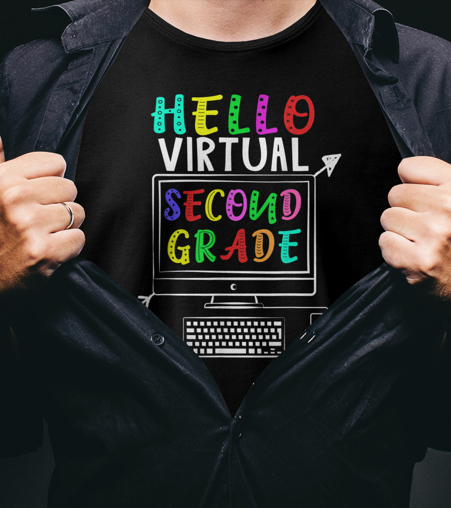 Hello Virtual Second Grade Computer Back To School T-Shirt
