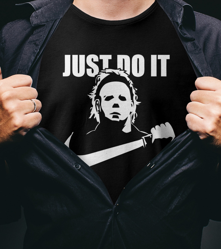 Just Do It Michael Myers Parody Swoosh T-Shirt