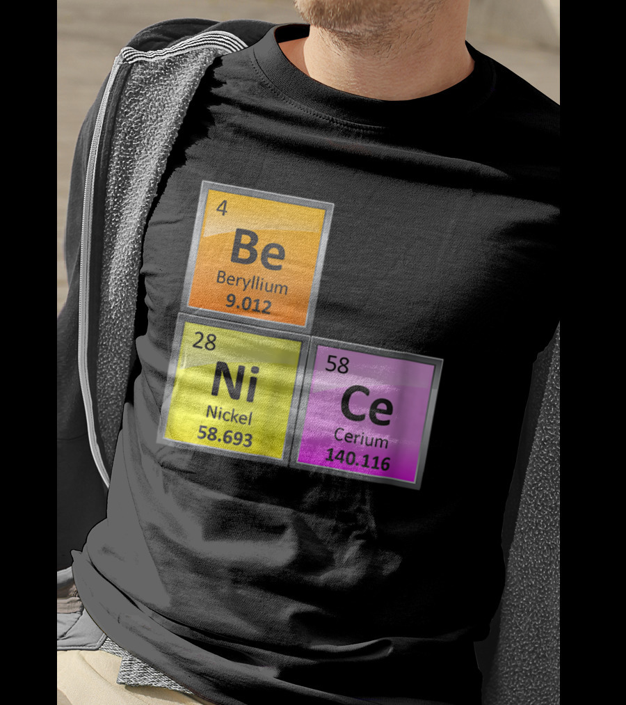 Science Be Ni Ce Periodic Table Elements Beryllium Nickel Cerium T-Shirt