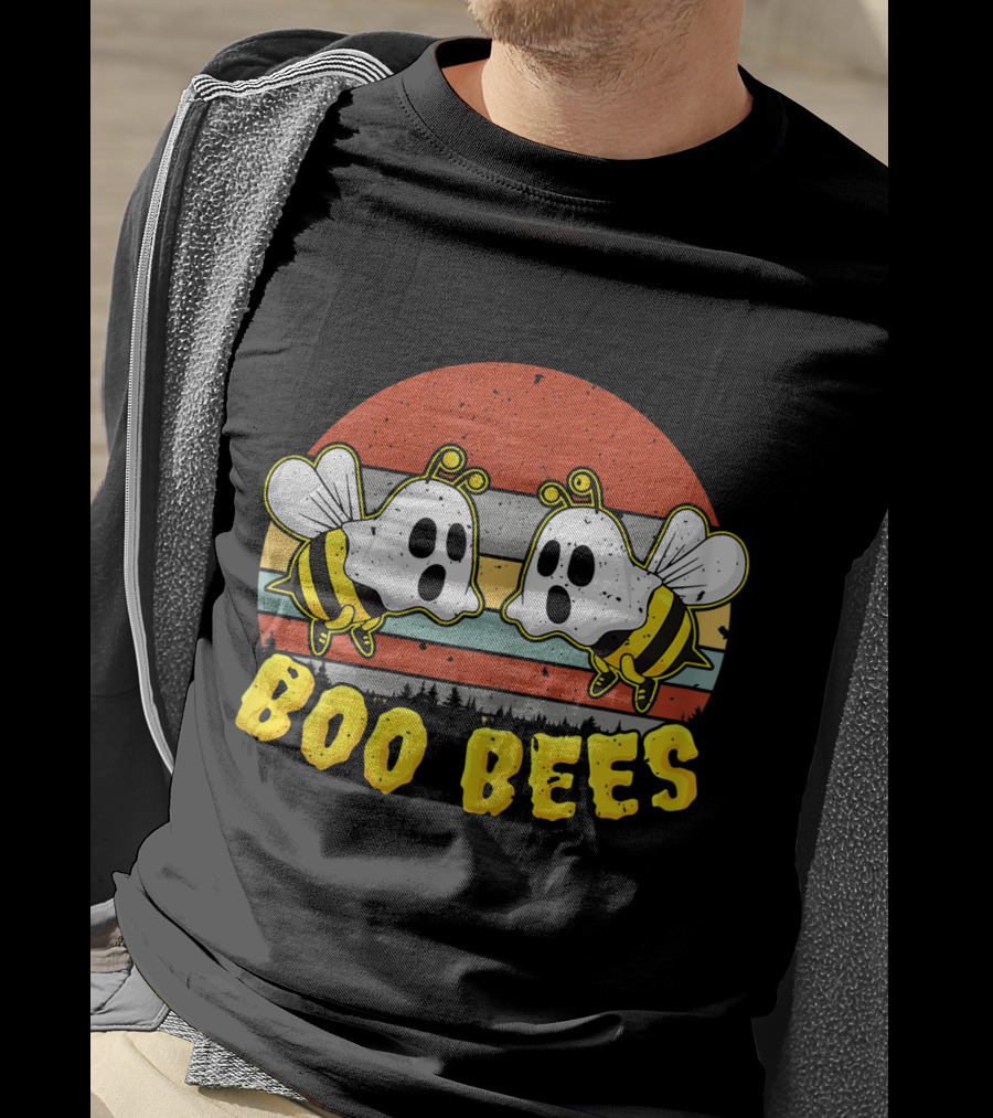 Boo Bees Retro Ghostly Bees Halloween Humor T-Shirt