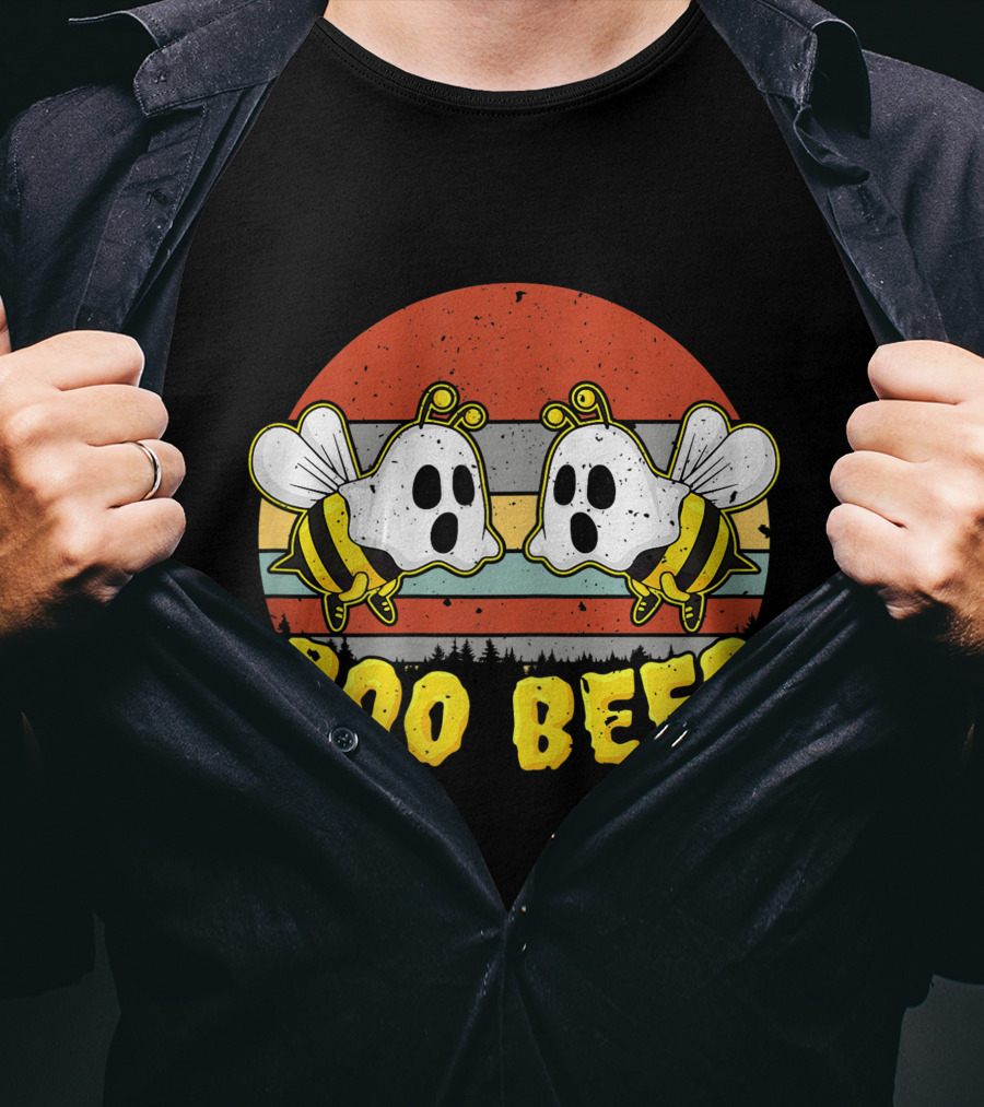 Boo Bees Retro Ghostly Bees Halloween Humor T-Shirt
