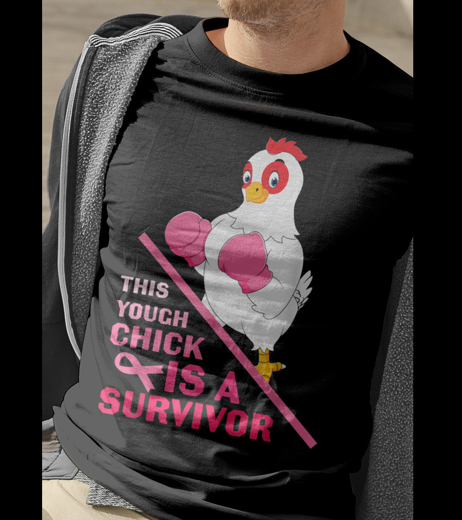 This Tough Chick Is A Survivor Breast Cancer Pink T-Shirt