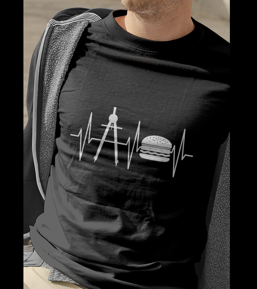 Burger Lover Heartbeat Compass T-Shirt