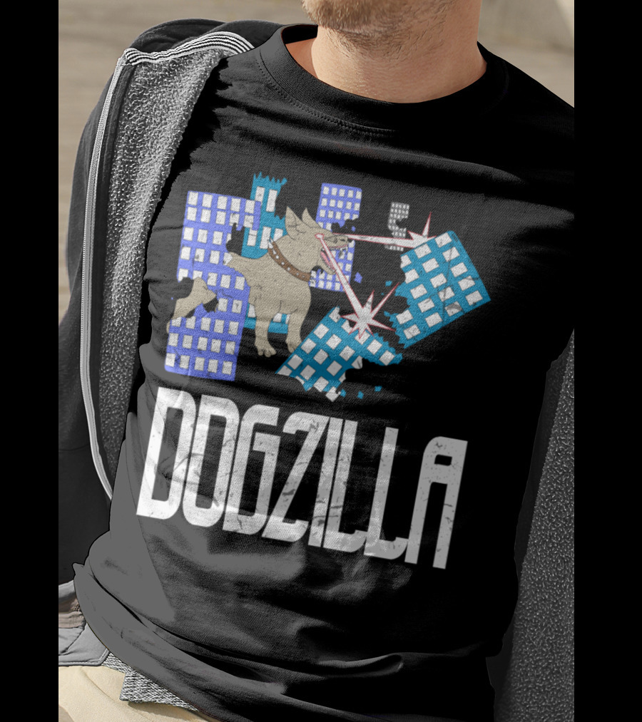 DOGZILLA Laser-Eyed Dog Rampaging Through Skyscrapers T-Shirt