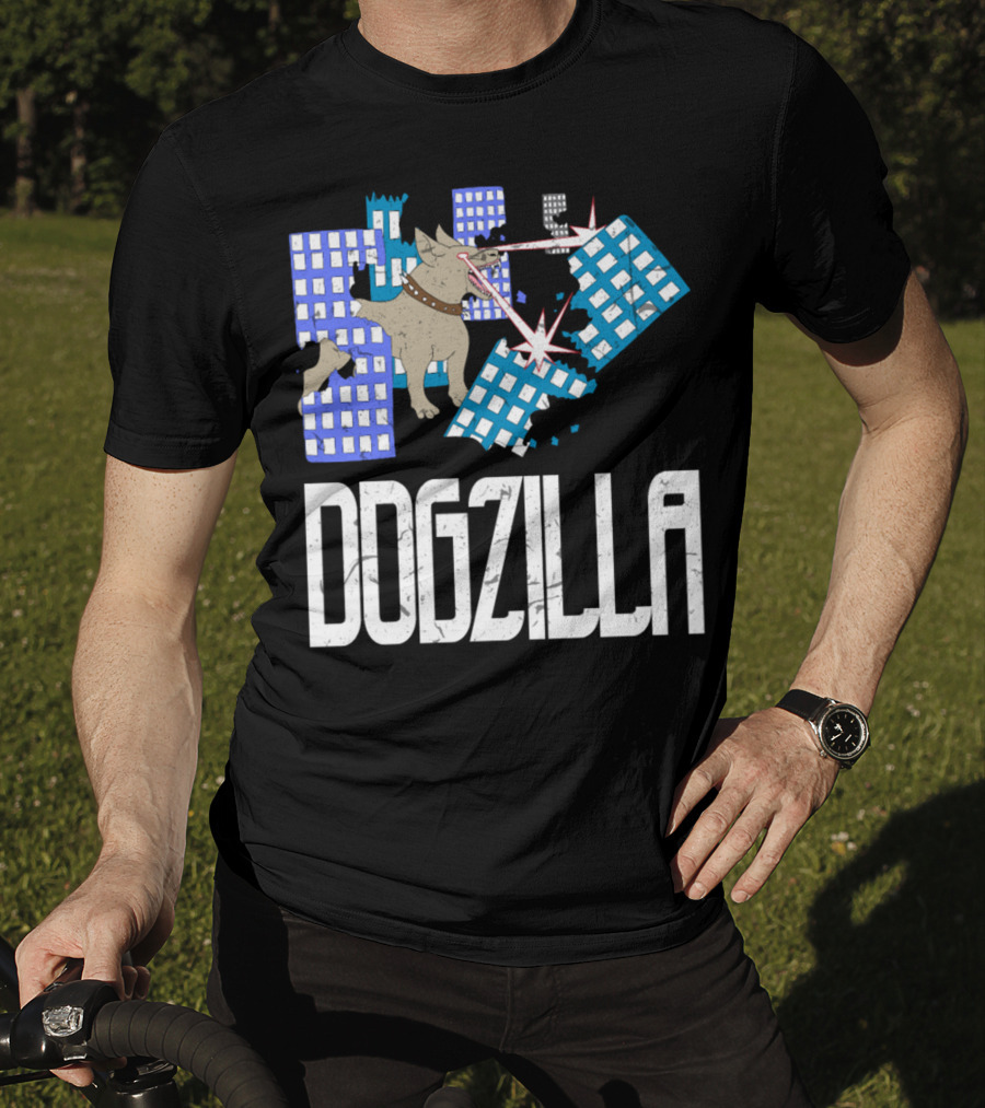 DOGZILLA Laser-Eyed Dog Rampaging Through Skyscrapers T-Shirt