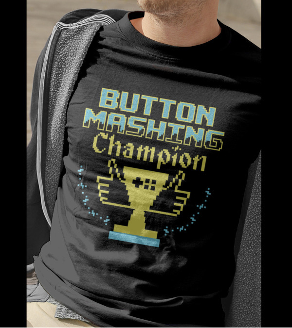 BUTTON MASHING CHAMPION TROPHY PIXEL ART WINNER T-Shirt