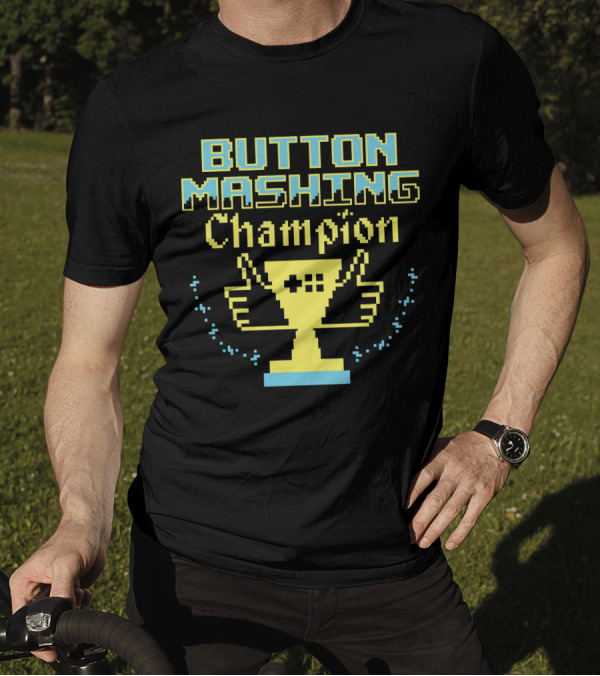 BUTTON MASHING CHAMPION TROPHY PIXEL ART WINNER T-Shirt