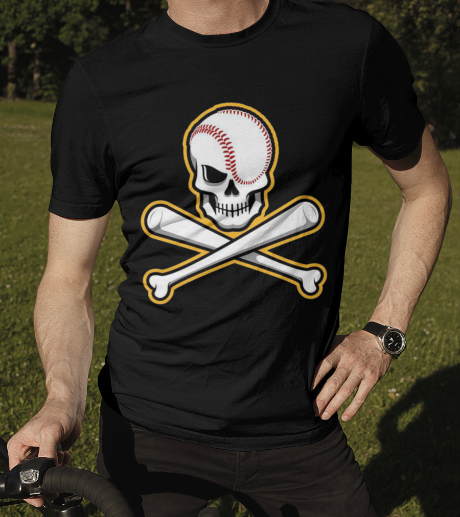 Skull Baseball Bat Crossbones Sports T-Shirt