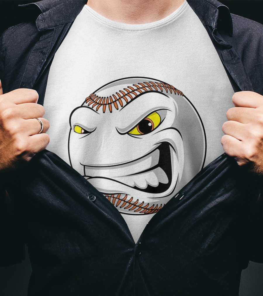 Angry Baseball Face With Fierce Expression T-Shirt