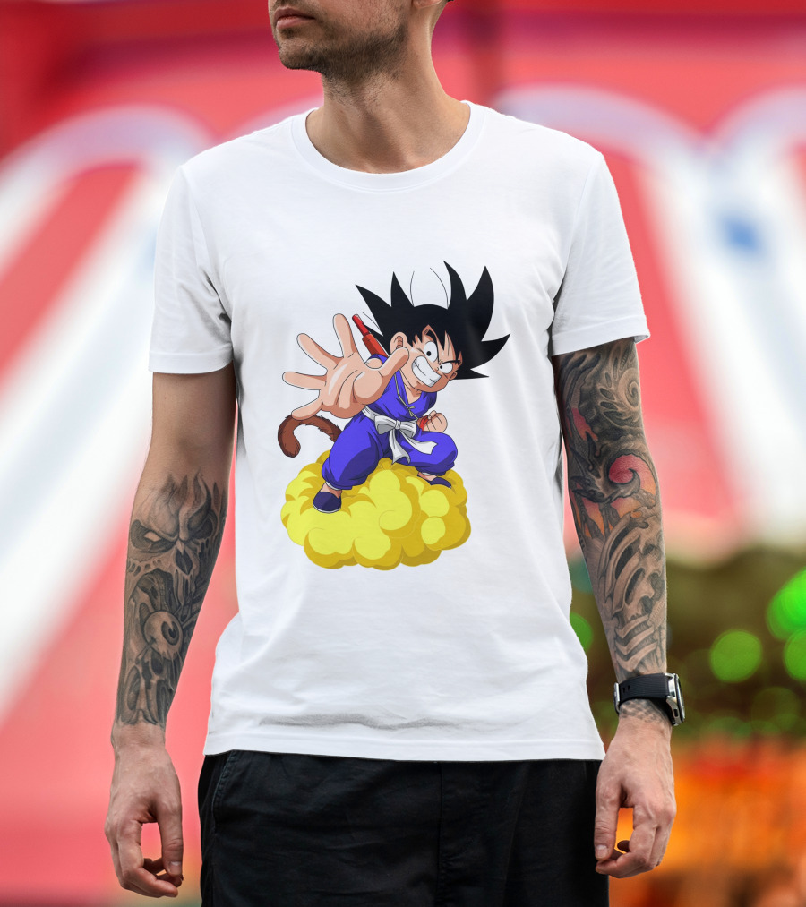 Goku Kid Riding Flying Nimbus Dragon Ball Classic Image T-Shirt