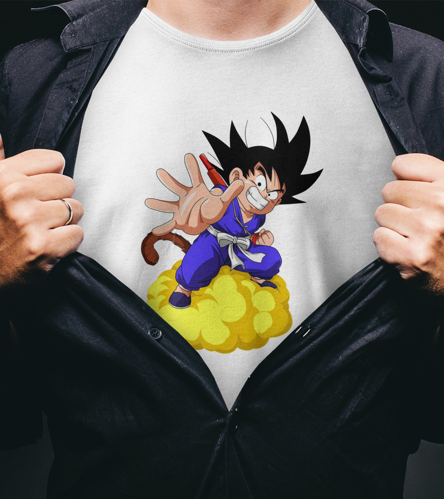 Goku Kid Riding Flying Nimbus Dragon Ball Classic Image T-Shirt
