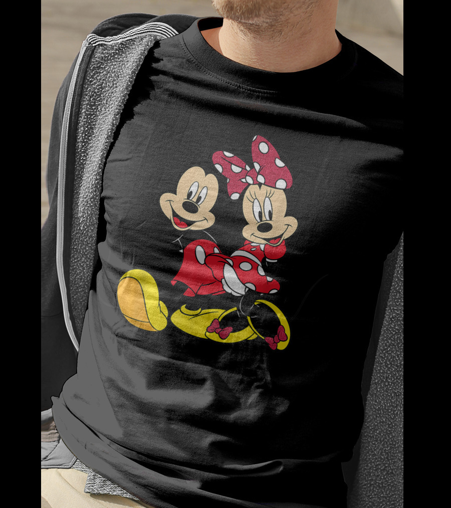 Mickey And Minnie Mouse Classic Cartoon Characters T-Shirt