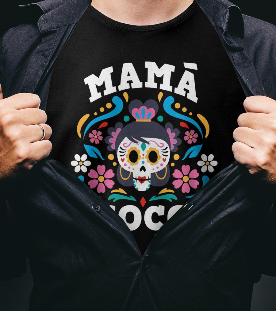 Mamá Coco Día De Los Muertos Skull Flowers T-Shirt
