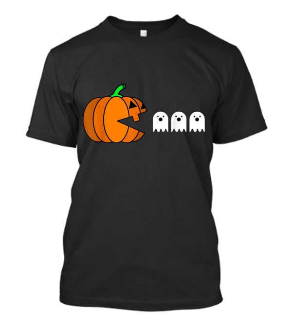 Halloween Pumpkin Pac-Man Style Ghosts T-Shirt