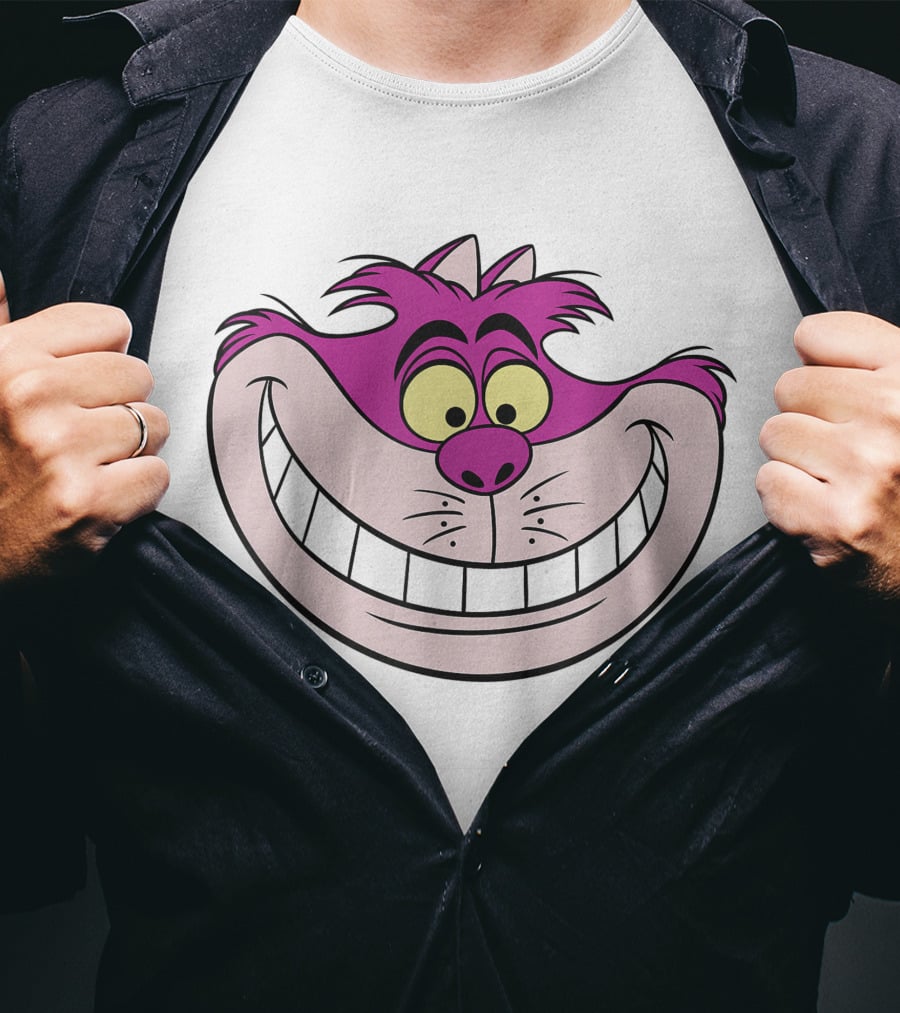 Disney Alice In Wonderland Cheshire Cat Grinning Face T-Shirt