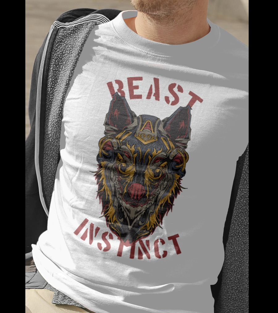 Beast Instinct Wolf Warrior Emblem T-Shirt