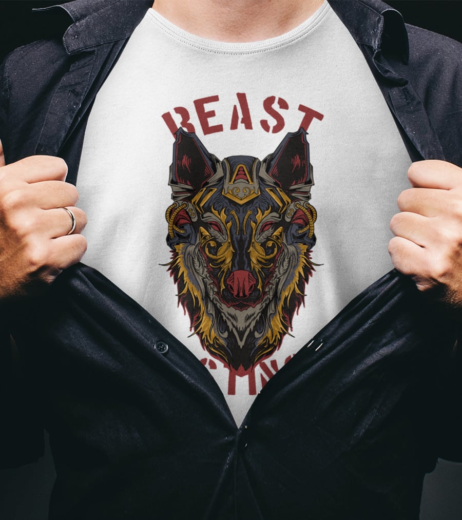 Beast Instinct Wolf Warrior Emblem T-Shirt