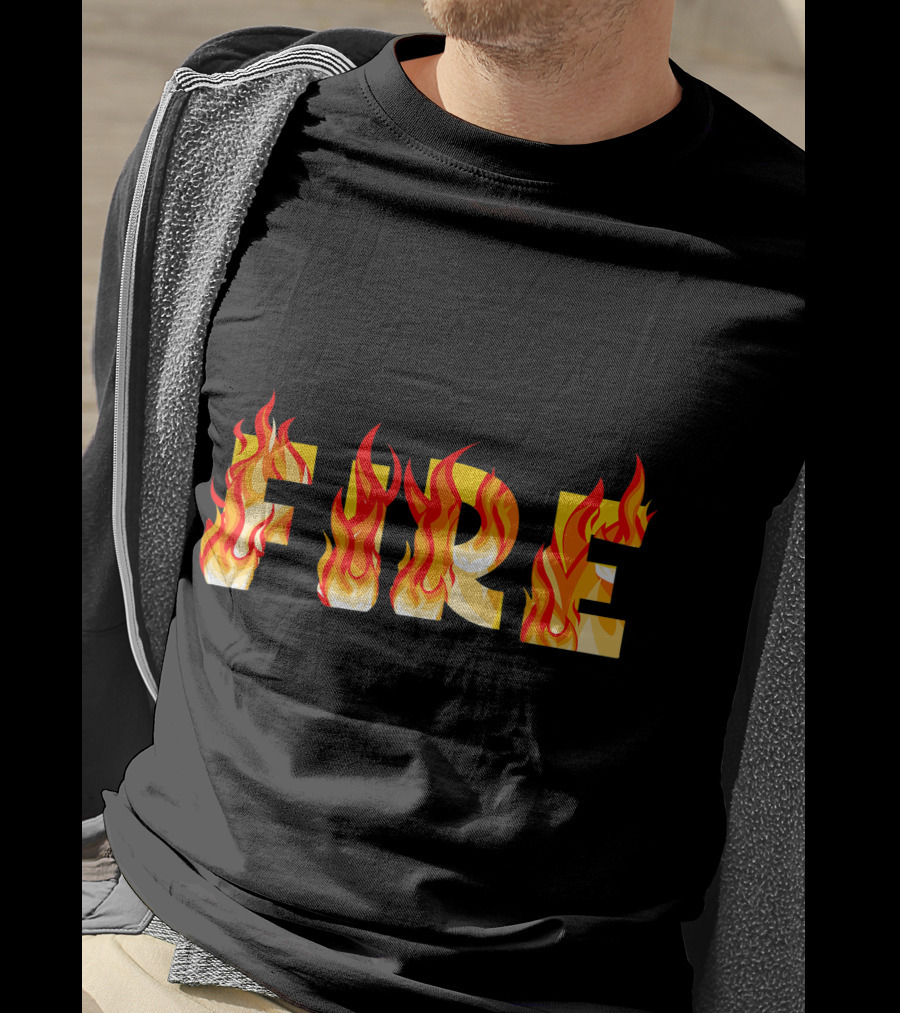 FIRE Couple DIY Flame Letters T-Shirt