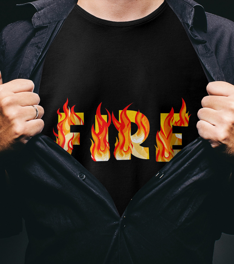 FIRE Couple DIY Flame Letters T-Shirt