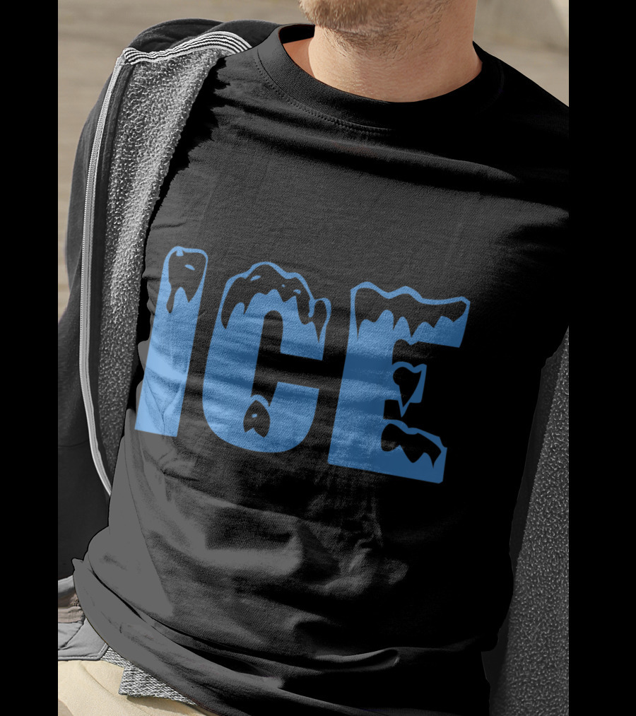 Fire And Ice Frozen Lettering T-Shirt