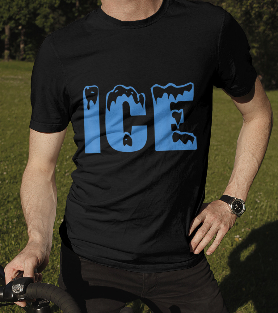 Fire And Ice Frozen Lettering T-Shirt