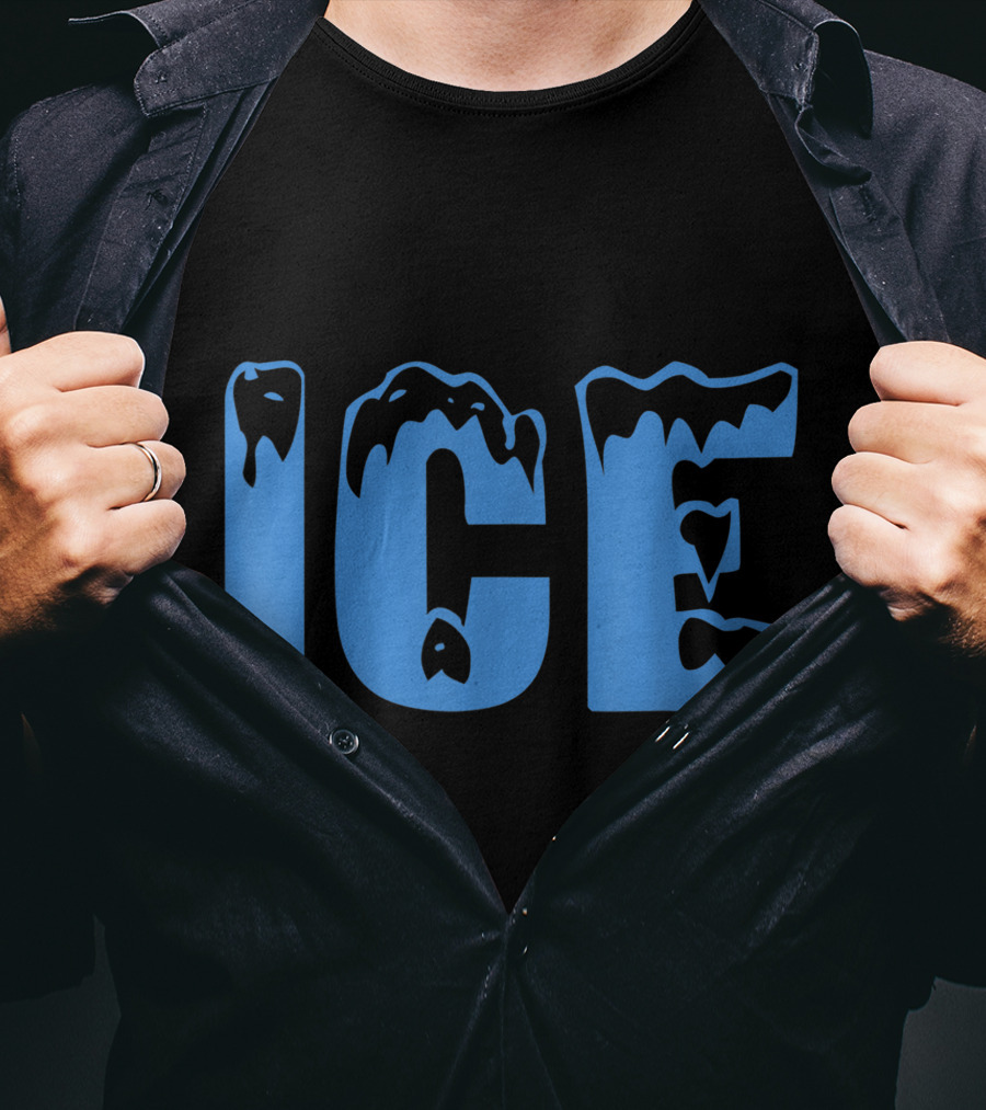 Fire And Ice Frozen Lettering T-Shirt