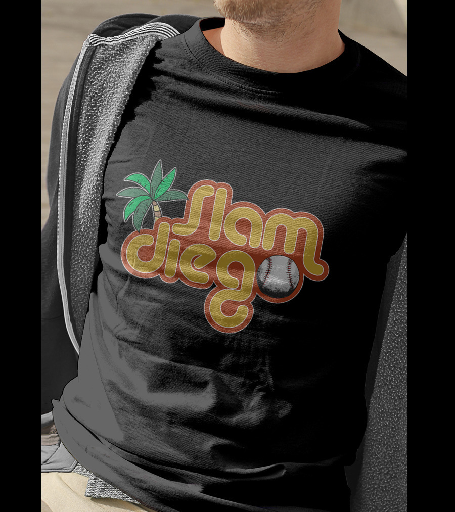Slam Diego Baseball Palm Tree Baseball T-Shirt