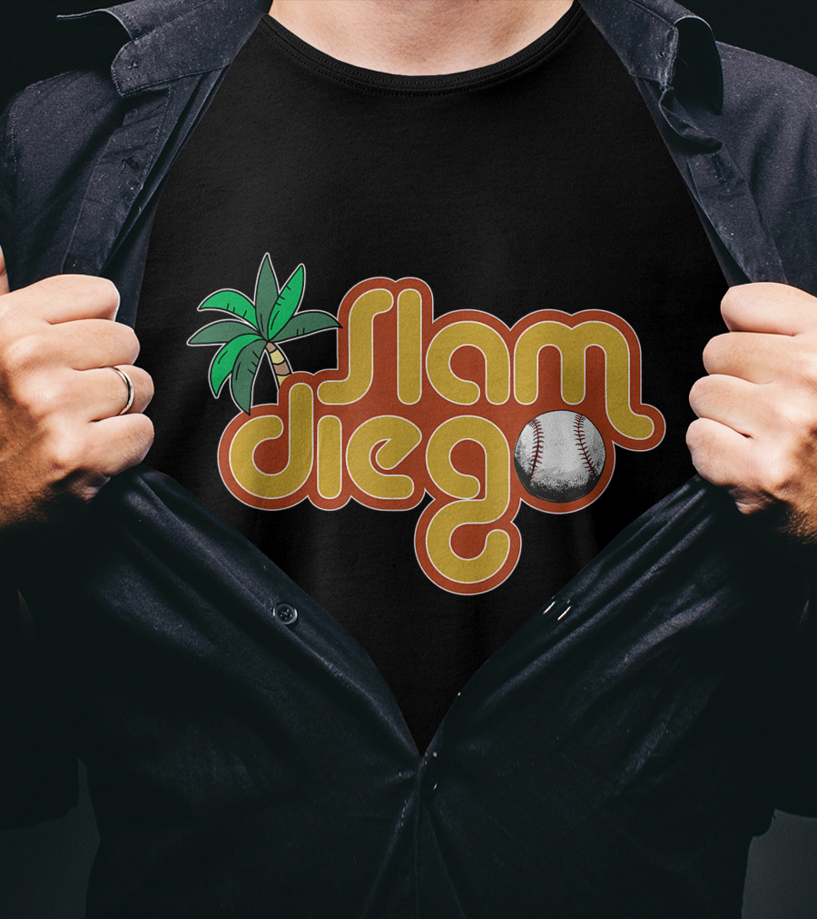 Slam Diego Baseball Palm Tree Baseball T-Shirt