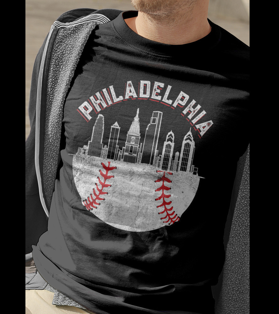 Philadelphia Skyline Baseball T-Shirt