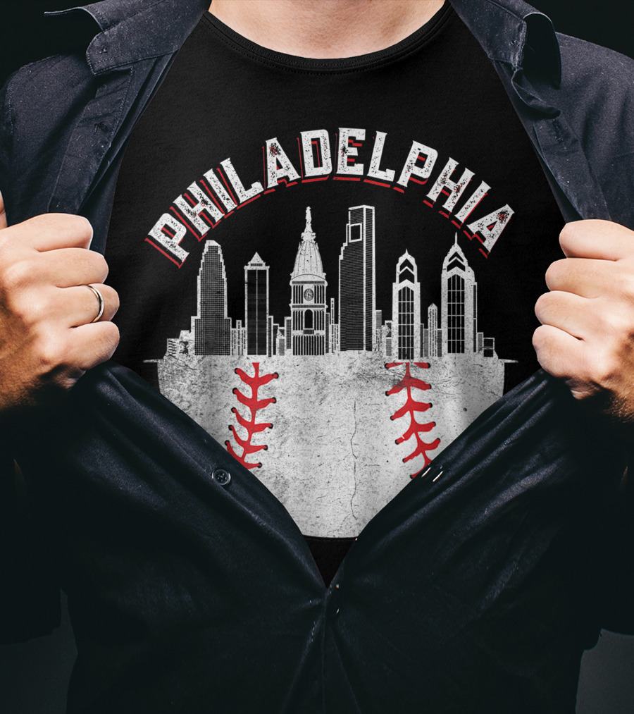 Philadelphia Skyline Baseball T-Shirt