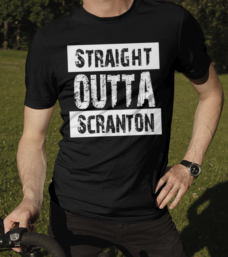 Straight Outta Scranton The Office Inspired Text T-Shirt