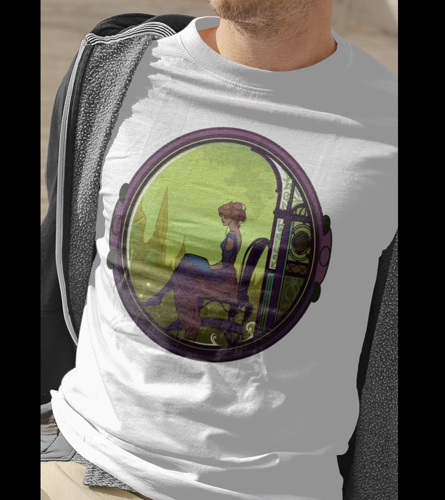 Thoughtful Rest In Tranquil Art Nouveau Serenity T-Shirt