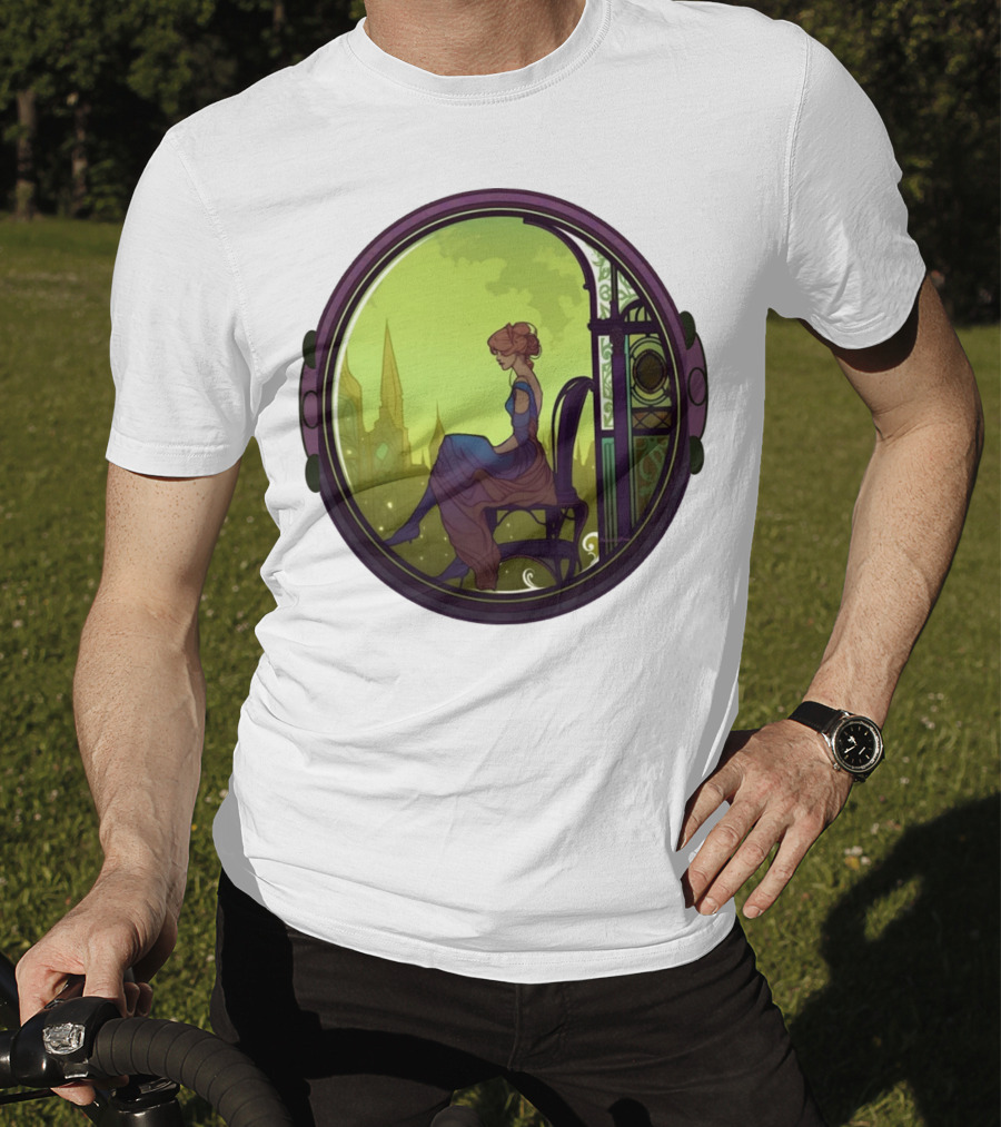 Thoughtful Rest In Tranquil Art Nouveau Serenity T-Shirt