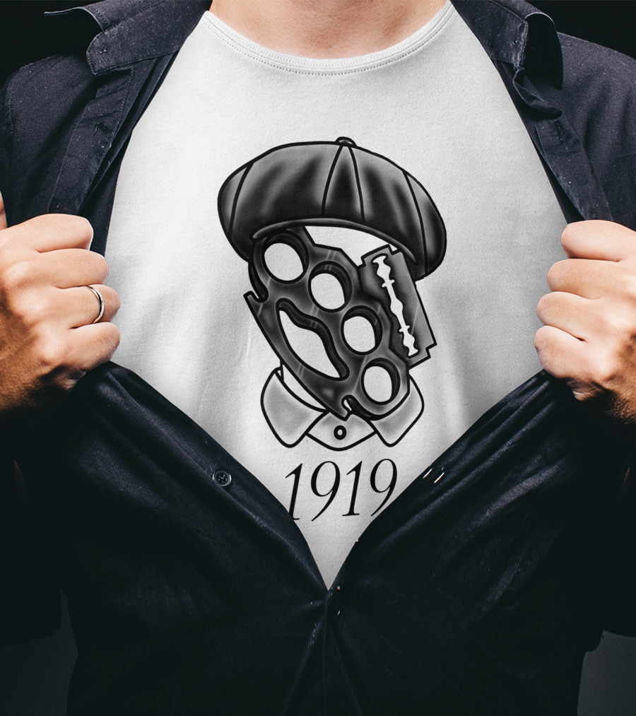 Peaky Blinders Shelby 1919 Razor Blade And Brass Knuckles T-Shirt