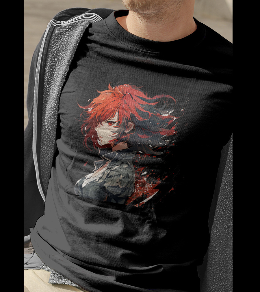 Ryuko Red Hair Anime Character Dynamic T-Shirt