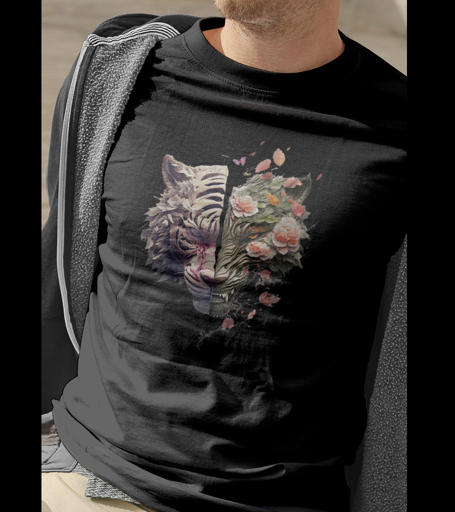 Tiger Sakura Floral Fusion Blossom Tiger T-Shirt